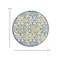 Homeroots 5 ft. Round Ivory & Blue Indoor & Outdoor Area Rug 385020 - alternate 4